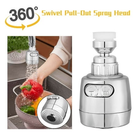 Sink Sprayer Head Faucets Adapter, 360° Rotatable Moveable Kitchen Tap Head Adjustable Spray Water-Saving Tap Nozzle Filter Adapter Faucet Spray...