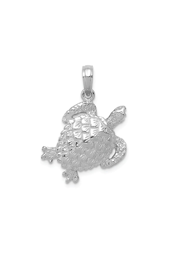 FJC Finejewelers 14k White Gold Solid Polished Open-backed Turtle Charm