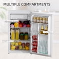 thumbnail image 4 of Compact White Mini Fridge with Freezer - 3.2 Cu Ft, Adjustable Shelves & Reversible Door for Dorm, RV, Bedroom & Office Use, 4 of 7
