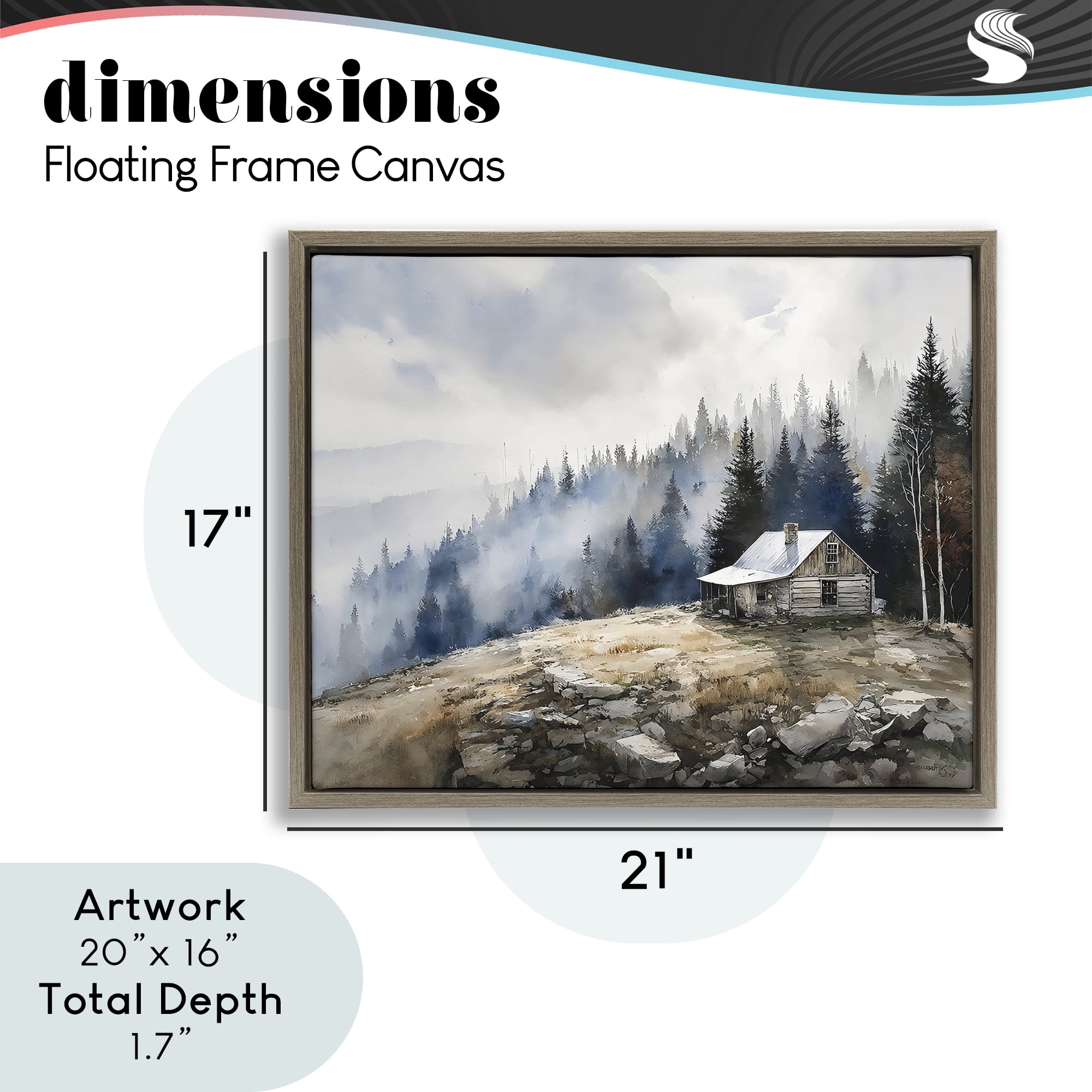 Stupell Industries Misty Cabin on Ridge Brown Framed Floater Canvas Wall Art, design by Franklyn Gregory