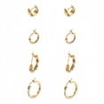 thumbnail image 2 of Gold Plated Hoop Earrings Set for Women,Small Hoop Earrings 4 Set with Silver Post, 2 of 10