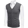 thumbnail image 3 of COOFANDY Men's Sweater Vest V Neck Casual Sleeveless Knitted Button Cardigan Vest, 3 of 10