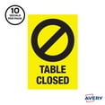 thumbnail image 2 of Avery "Table Closed" Yellow Surface Safe Durable ID Preprinted Table Decals, 4" x 6", 10 Removable Decals (83075), 2 of 8