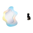 thumbnail image 1 of Estatua De Gato Con Espejo Acrílico Ondulado, Figura Decorativa De Resina Coleccionable, Espejo De Maquillaje Moderno Para Baño, Entrada, Estantería, Sala De Estar O Dormitorio., 1 of 8