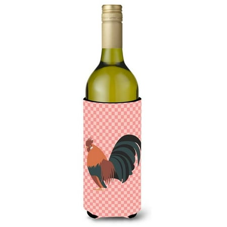 

Carolines Treasures BB7836LITERK Dutch Bantam Chicken Pink Check Wine Bottle Beverge Insulator Hugger