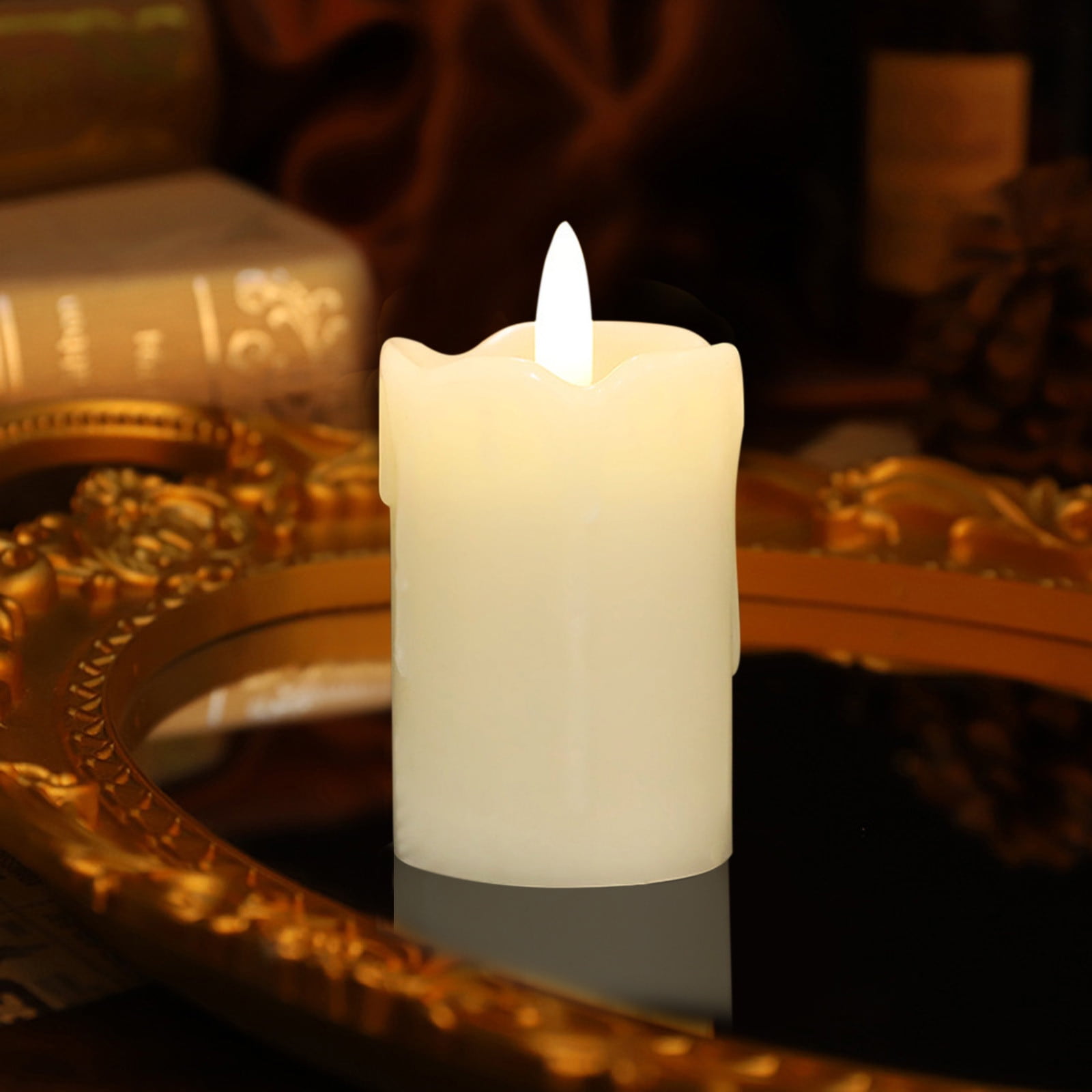 Bougies Pilier à LED En Cire Véritable Vacillante