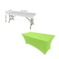 thumbnail image 3 of VIWING Lime 8 ft Spandex Fitted Stretch Tablecloth Table Cover, 3 of 4