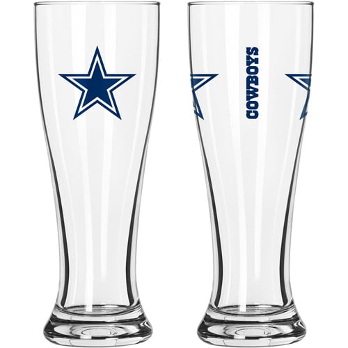 16oz NFL Dallas Cowboys Gameday Style Glass Pilsner Set, 2pk
