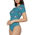 thumbnail image 2 of Naloa Cartoon Whale Women's Short-Sleeved Onesie, One-Piece Swimsuit for Parties, dates, clubs - Small, 2 of 9