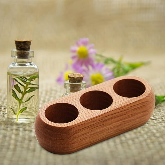 3 Hole Essential Oil Storage Rack Tabletop Collection Shelf Container Nail Polish Bottles Wooden Organizer Tray Essential Oils Bottle Holder
