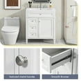 thumbnail image 6 of 30'' Bathroom Vanity with Top Sink, Modern Bathroom Storage Cabinet with 2 Drawers and a Tip-out Drawer, Single Sink Bathroom Vanity Cabinet, White, 6 of 8