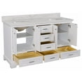 thumbnail image 2 of Harper 60" Double Bathroom Vanity with White Cabinet and Engineered Marble Top, 2 of 7