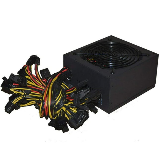 THORMN Bloc d'Alimentation PC d'Extraction 1800W ATX Prend en Charge 8 Cartes Graphiques Bloc d'Alimentation 100-240V Prise en Charge de Machine d'Extraction