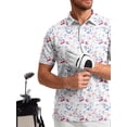 thumbnail image 5 of GENTS BLISS Golf Men Shirts Short Sleeve Shirts for Men Floral Print Men Polo Shirts, 5 of 12