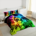 thumbnail image 3 of Manfei Colorful Music Note Full Size Comforter Sets,Rock Music Themed Bedding Comforter Set,Rainbow Musical Pattern Bedding Sets For Child,Breathable Home Decor Reversible,3 Pieces, 3 of 8