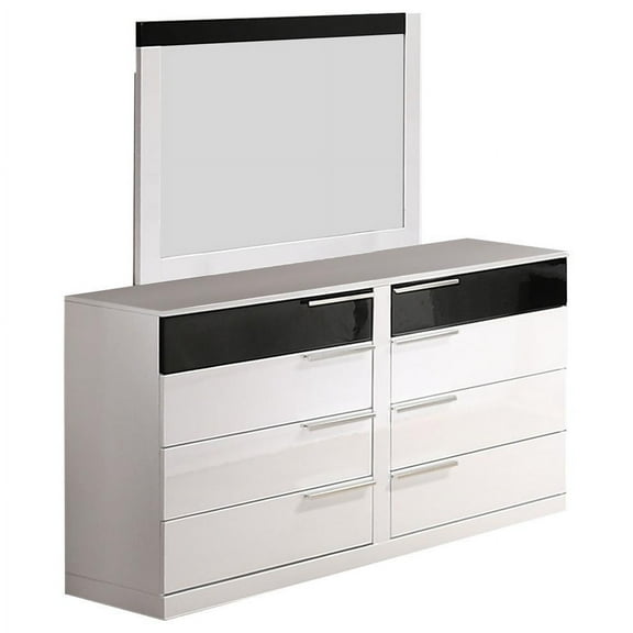 Best Master Furniture Bahamas Black/ White 8 Drawer Dresser & Mirror