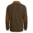 thumbnail image 5 of SHIXINCHIL Men's Lace Up Color Block Patchwork Long Sleeve Sweatshirts Big and Tall Casual Fashion Banded Collar Pullover Tops Workout Athletic Outdoor Hiking Sweatshirt Army Green S, 5 of 7