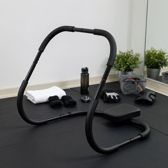 Topcobe Portable AB Trainer Fitness Crunch Workout Exerciser with Headrest, Abdominal Machine Exercise Crunch Roller, Black