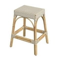 thumbnail image 2 of Home Square 24.5" Rattan Counter Stool in White and Tan Dot - Set of 3, 2 of 7