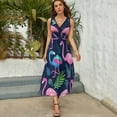 thumbnail image 5 of Flamingo Pattern Sleeveless Dress Woman Fashion Long Dresses Women's Summer Suit Dress 2025, 5 of 7