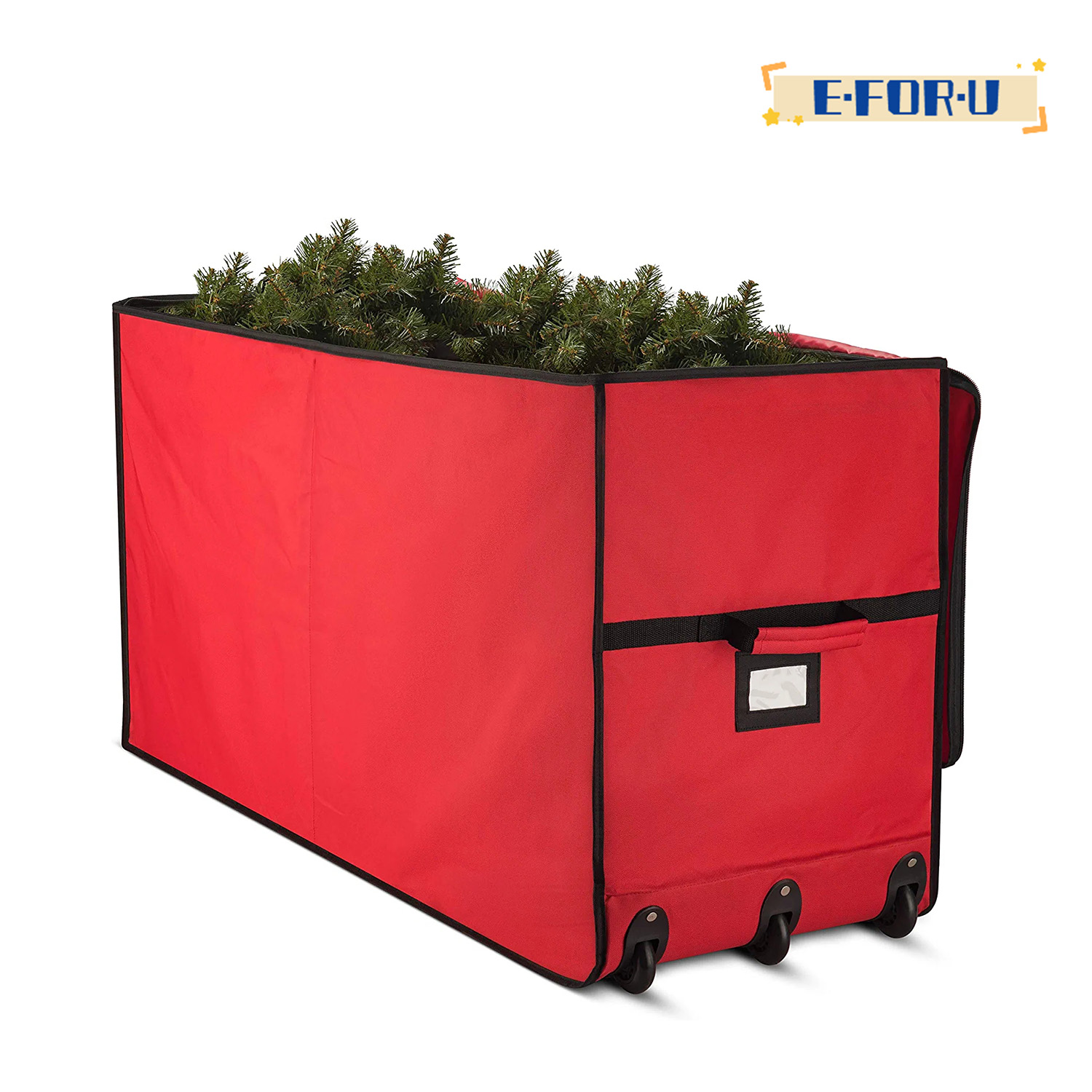 Super Rigid Rolling Christmas Tree Storage Box Canvas Fabric with