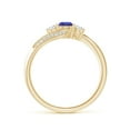 thumbnail image 2 of ANGARA Natural Tanzanite and Diamond Three Stone Bypass Engagement Ring in 14K Yellow Gold for Women (Size-4mm) | December Birthstone, Anniversary, Jewelry Gift for Women | Natural Tanzanite Ring, 2 of 8