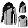 thumbnail image 6 of CZHQWE Mens Casual Zipper Hoodie Splicing Large Size Sweater Jacket, 6 of 6
