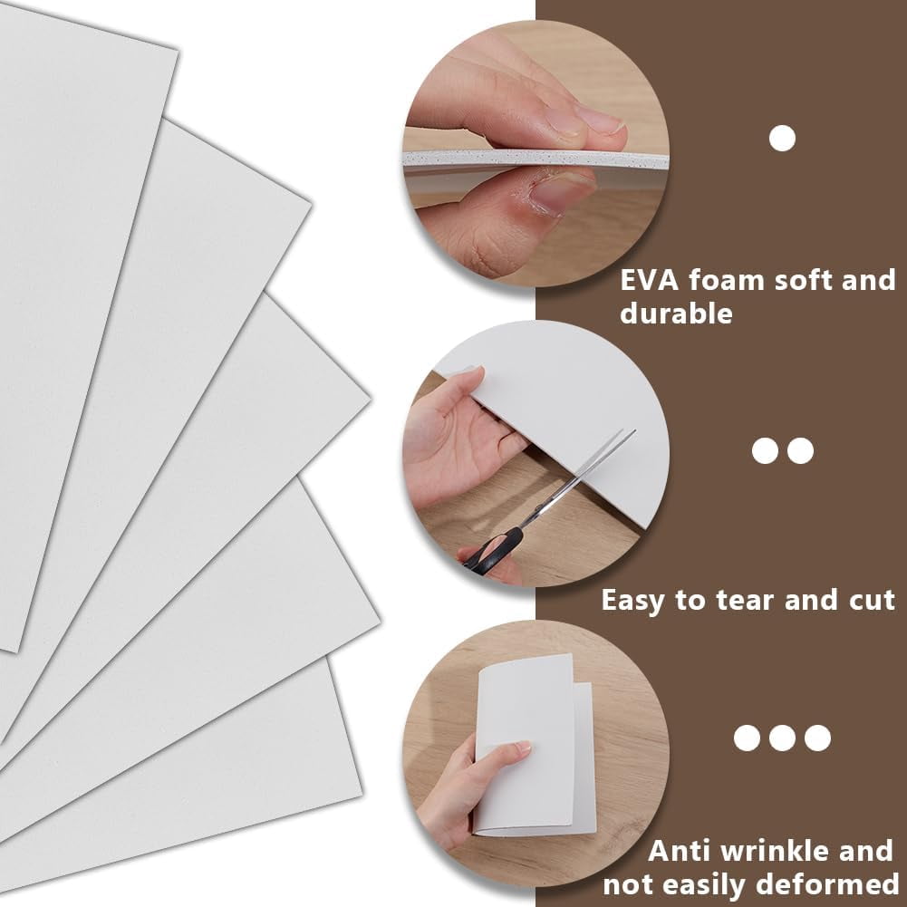 30Pcs 3mm White Embroidery Foam 6x9 Inch EVA Foam Sheets Embroidery Craft Foam Rectangle Foam Sheet Cosplay Foam