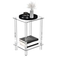 thumbnail image 1 of Mesa auxiliar Mesita de noche transparente Mesa pequeña acrílica de fácil montaje, mesa auxiliar acrílica moderna, mesita de noche para dormitorio, 30cmx25cmx50cm, 1 of 8