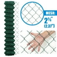 thumbnail image 5 of Fencer Wire 9 Gauge Green Vinyl Coated Galvanized Steel Chain Link Fence Fabric, Diamond Mesh Size 2-3/8 Inch, Galvanized&nbsp;Fencing Wire Roll for Garden and Animals Enclosure (4ft. x 50ft.), 5 of 9