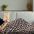 thumbnail image 3 of Fleur De Lis Soft Flannel Fleece Blanket, Antique Classical Foliage Leaf Motifs with Pop Art Influences Checkered Design, Cozy Plush for Indoor and Outdoor Use, 70" x 90", Multicolor, by Ambesonne, 3 of 5