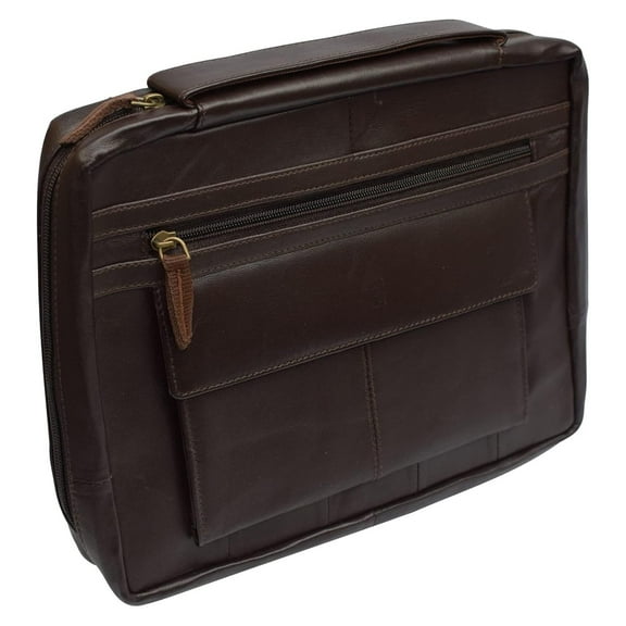 Genuine Leather Large Book Covers Bible Covers with Handle (Brown)