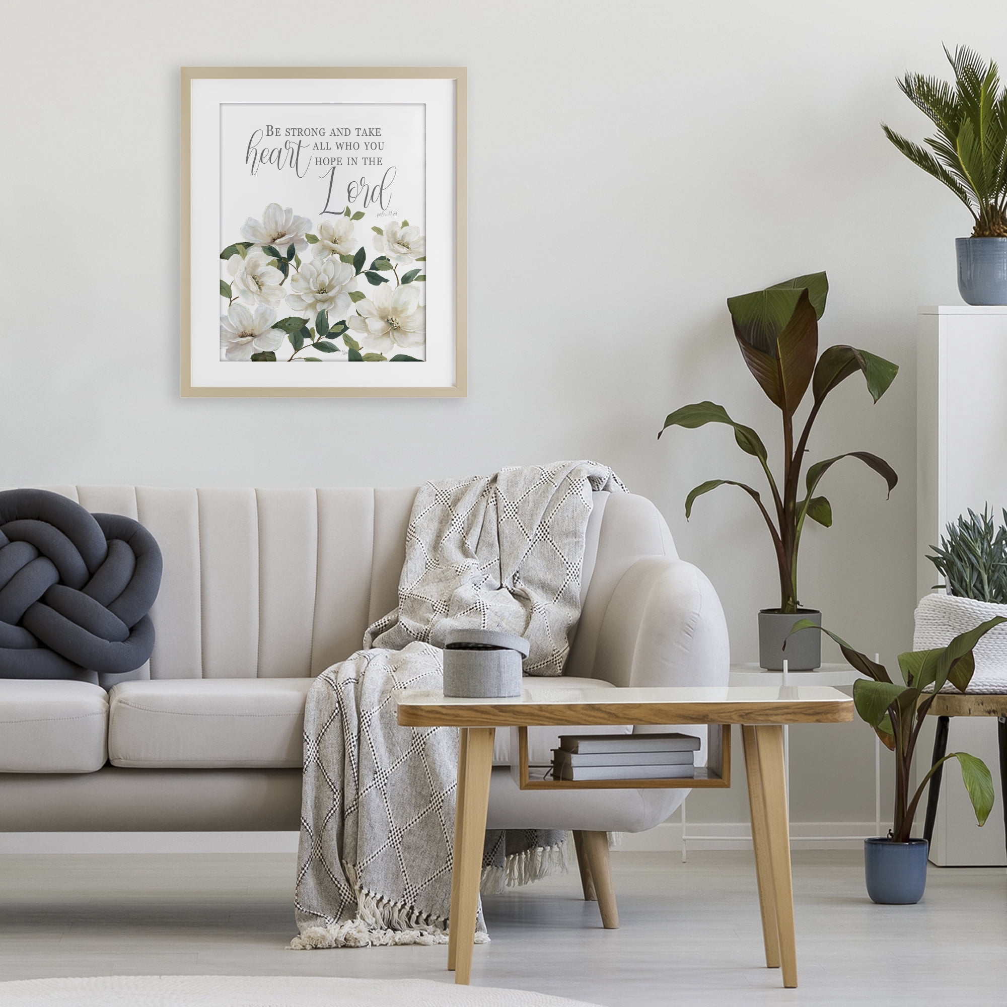 Stupell Industries Be Strong And Take Heart Birch Framed Print Under Glass, design by Nan