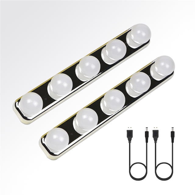 5 Bulb Makeup Mirror Light 3-color Stepless Dimmable Dressing Vanity Table Bathroom Wall Lamp Battery Powered ,Widely Use