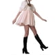 thumbnail image 2 of VISgogo Vestido corto femenino, cuello cuadrado de color sólido, manga corta abullonada, corte bajo, de una pieza para verano, rosa/amarillo, S/M/L/XL/XXL VISgogo  moda, 2 of 9