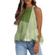 thumbnail image 1 of Gibobby Mujeres Casual Impreso Encaje Cuello redondo Ruffle Hem Chaleco Camisole Swing Neck Printed Summer Tops(Verde,M), 1 of 4