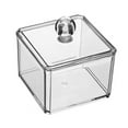 thumbnail image 2 of CSChome Vanity Organizer Storage Box Acrylic Organizer Makeup Remover Box Multifunctional Swab Dresser Organiser with Lid, 2 of 7