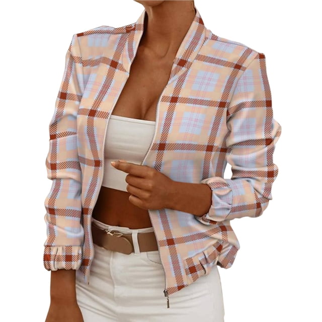Gibobby Blazer mujer casual Blazer De Mujer Chaqueta De Traje De Manga Larga Chaqueta Bolero Traje Cárdigan De Gabardina(Amarillo,XG)
