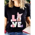 thumbnail image 1 of Easter Love Shirt, Easter Gnome Shirt, Easter Love Gnome Shirt,Easter Matching Shirt,Easter Bunny Shirt, Easter Bunny Gift, Easter Family Shirt Print Cotton Women T Shirt, Short Sleeve Round Neck Cas, 1 of 6
