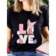 thumbnail image 1 of Easter Love Shirt, Easter Gnome Shirt, Easter Love Gnome Shirt,Easter Matching Shirt,Easter Bunny Shirt, Easter Bunny Gift, Easter Family Shirt Print Cotton Women T Shirt, Short Sleeve Round Neck Cas, 1 of 6