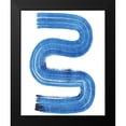 thumbnail image 2 of Bellissimo Art 12x14 Black Modern Framed Museum Art Print Titled - Blue Swish II, 2 of 5