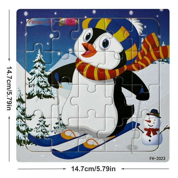 5.79in/14.7cm 20pcs/pack Wooden Puzzle Cartoon Animals Car Letter Number Pattern Jigsaw Puzzles Game, Kids Educational Learning Toys For Children
