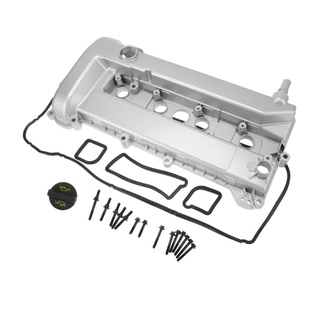 Tapa de válvula del motor Unique Bargains para Ford Escape 2.3L 05-08 para Ford Focus 2.0L 08-11 Tapa de balancines frontal con junta No.4S4Z-6582-CA/4S4Z-6582-C Tono plateado