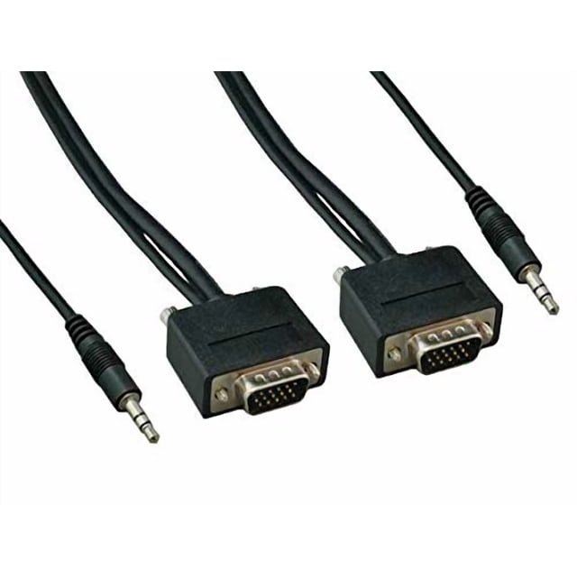Cable Leader Slim SVGA HD15 M/M Monitor Cable with Stereo Audio (35 Foot (1 Pack))