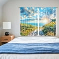 thumbnail image 5 of Beach Sea Ocean Kitchen Curtains Summer Ocean Short Tier Curtain for Kitchen Country Short Cafe Tier Curtains Decor for Living Dining Bathroom Room Seascape Hawaiian Theme 2 Panels Set 26"x 36", 5 of 6