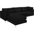 thumbnail image 2 of Meridian Furniture Julia Black Velvet Modular Sectional, 2 of 6