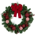 thumbnail image 2 of Northlight Red Bow and Mixed Foliage Artificial Christmas Wreath with Ornaments, 30-Inch, 2 of 7