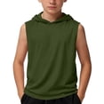 thumbnail image 4 of Abcomgle Tank Tops for Boys 10-12 Hooded Sleeveless Pullover Hoodies Casual Athletic Workout Boys Undershirts, 4 of 5