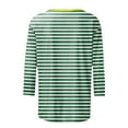 thumbnail image 5 of Womens Clothing Homenesgenics Womens Tops under $5 Fashion Women's Striped Printed Blouses Three-Quarter Sleeve T-Shirt Round-Neck Tops Green S, 5 of 5