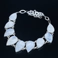 thumbnail image 3 of Rainbow Moonstone Pear Gemstone 925 Sterling Silver Jewelry Necklace 18" VJ 3281, 3 of 5